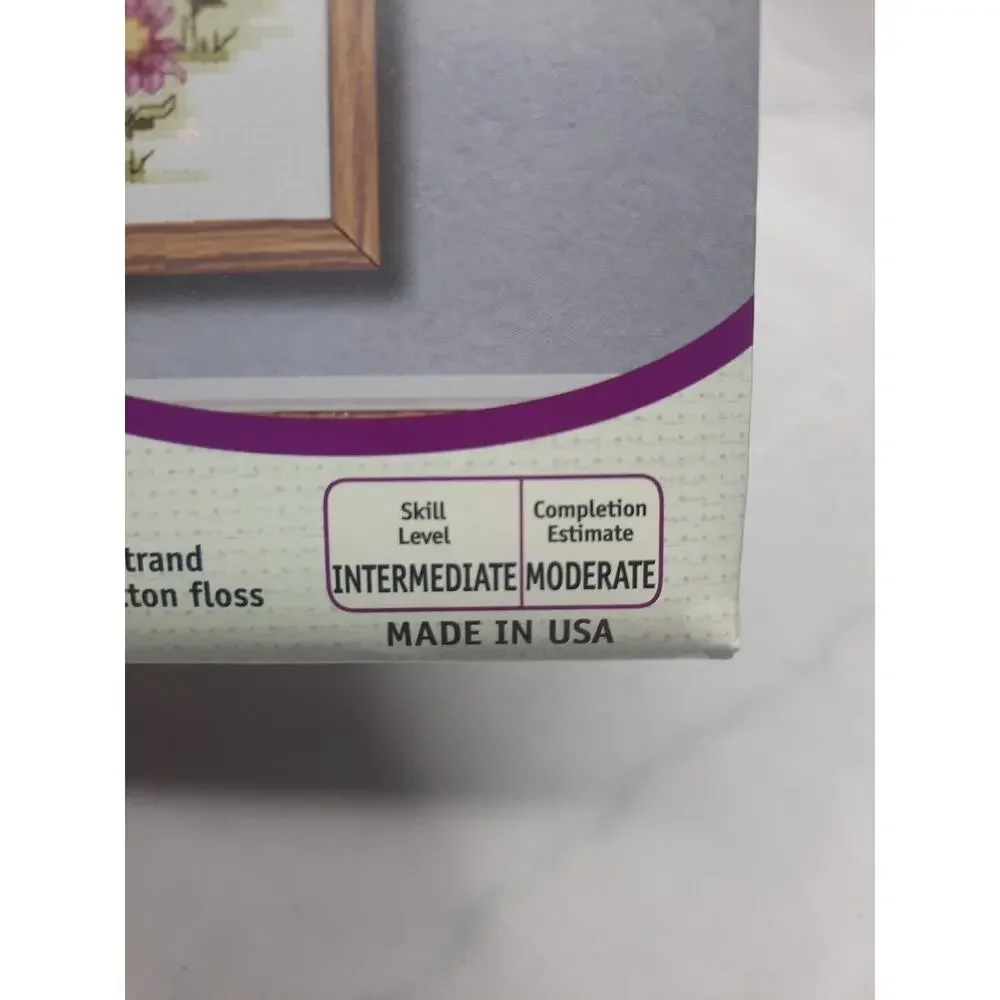 New Janlynn Counted Cross Stitch Kit God Sent Special Things Cat Flowers 5x7